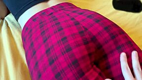 skinny girl with small waist gets fucked while playing