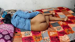 Indian jija bends over saali for quick tight pussy fuck and anal cum