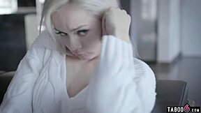 Foster couple welcomes shy blonde teen and engages intimately