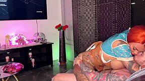 gaming session turns real as halle hayes gets her pussy pounded by steve rickz's big cock