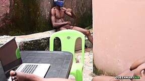 Horny stepsis and I fucked wildly outside!