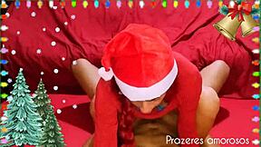 Brazilian Teen Cums In Mrs. Claus's Wet Pussy.