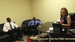 Can Horny Secretary Nikki Sexxx Handle Two Black Dicks?