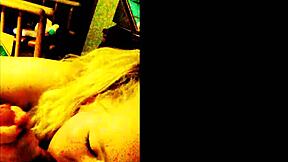 Big tits blonde can’t get enough, giving sloppy blowjobs and jerking him off with ease.