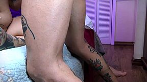 Small boobed amateur gets a sloppy deep throat job with a twist