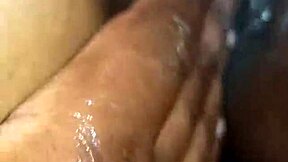 Skinny Tall Black Melina's Small Waist Contrasts Her Oiled Ass And Monster Cock