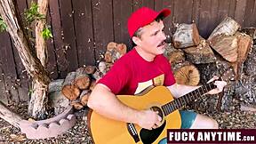 damn, three boys freeusing this hot chick on our camping trip!