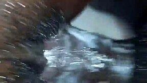 Melina negra flaca y alta con cintura fina, culo aceitado y verga monstruosa