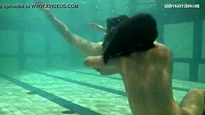 Lesbian fun in the pool with Katka and Barbara