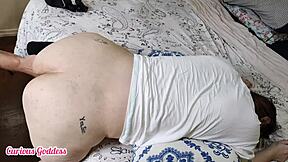 Curious Goddess: Pregnant Stepmom's Big Ass Footjob Turns Wild