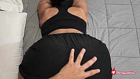 Roommate forces rough sex in dorm after spying on my stretching latina pussy riding