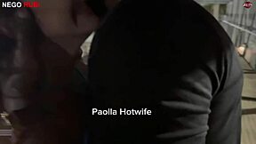 Paolla, naughty hotwife, humiliates cuckold by flashing and taking big black cock in public outdoor humiliation