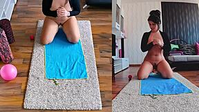 Curvy yoga workout with dual cam view for heart-racing fun.