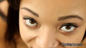 perky ebony teen amateur blows in tiny g-string