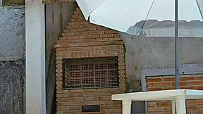 wife wears tight body flashing big ass at pool while husband watches silently