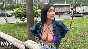 Jade Mercury's steamy public encounter with a lucky stud