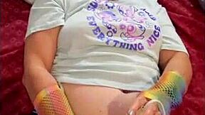 Hotwife steffi explores mature pussy lips in lingerie during softcore masturbation