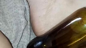 pregnant gretala rubs bottle on juicy pussy lips