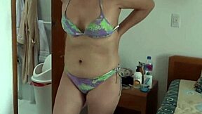 mature latina shows off in bikini
