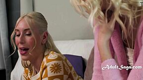 this blonde student dominates her lesbian classmate with toys