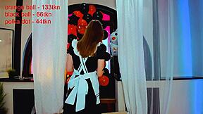 Beautiful little 18+ maid slut cums hard on webcam