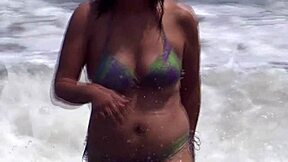 mature latina shows off in bikini