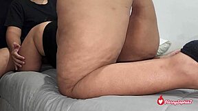 Roommate forces rough sex in dorm after spying on my stretching latina pussy riding