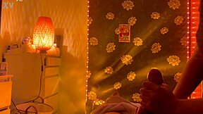 private asian massage in pov, teasing with ripped clothes for a big cock handjob