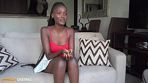 Ebony Model Sucks And Rides Big Cock.