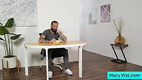 Teen masseuse rub her bush on her client during slippery wet sex massage - victoria sunshine jj graves