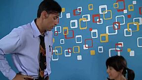 Horney legal age teen enjoys blowjob and orgasm