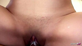 i can't believe japanese teen got double creampie from two older guys. tight pussy fucked rough when home alone!