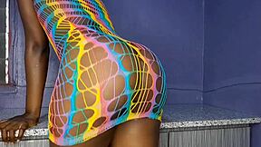 Quickie in living room with neighbor's monster cock