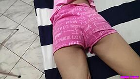 Skinny Teen Babysitter Gets Her Innocent Ass Touched During Intense Massage by Daddy