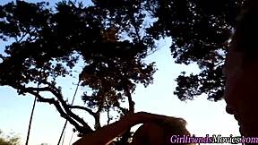 Intense POV licking of small tits in lesbian high definition scene