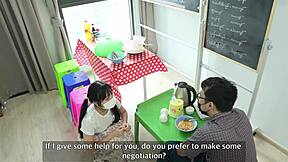 Asian Girl Gets Hardcore Doggystyle Fuck in Her Shop