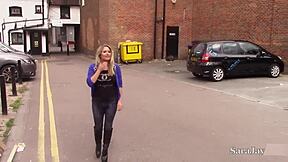 Kaz shows off big tits and sexy wet curves