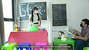 Asian Girl Gets Hardcore Doggystyle Fuck in Her Shop