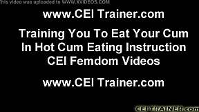 Lick your cum off my perfect tits, femdom style