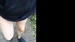 Mostrando pantyhose en teleférico de montaña, qué emoción pública