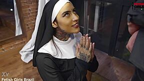 another super hot brazilian nun getting naughty just for you, don't miss it