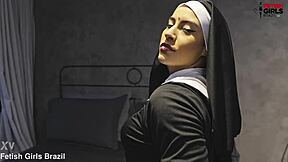 another super hot brazilian nun getting naughty just for you, don't miss it