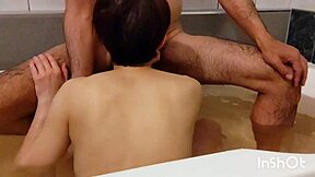 Fifty-Year-Old Asian Milf Finishes with Mouth Shot in Bathroom