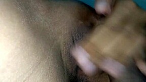 She gets a big orgasm from a big dildo in her back door, jets of pleasure everywhere