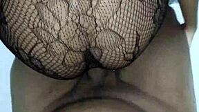 couple enjoys intimate moment in sexy stockings