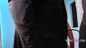 powerful nympho milf gets interrogated by cops and ends up fucking them all in a group scene