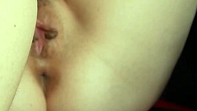 Shemale teen gets pussy eaten and fingered to squirting cum in public