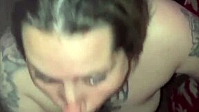 Big squirt during nasty cum blowjob and backride, cumming twice with fat slut.