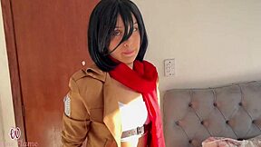 Eren Yeager and Mikasa Sitting Together