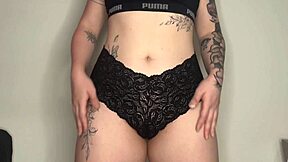 Amateur with a big pussy showing off her cameltoe fetish